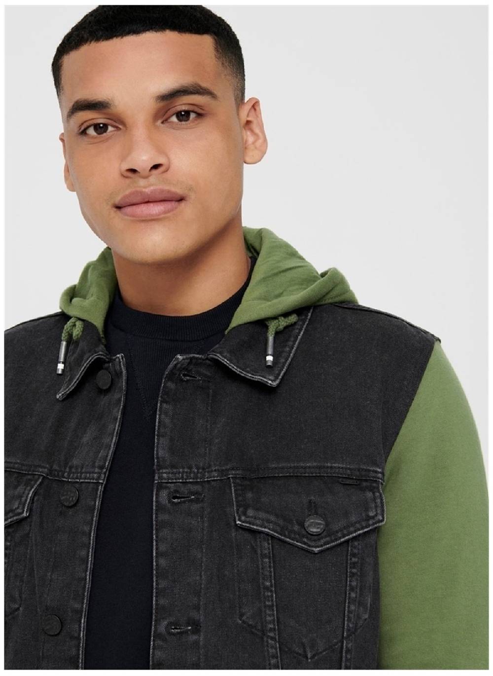 Only & Sons ONSCOIN Hood Trucker Black PK 5728