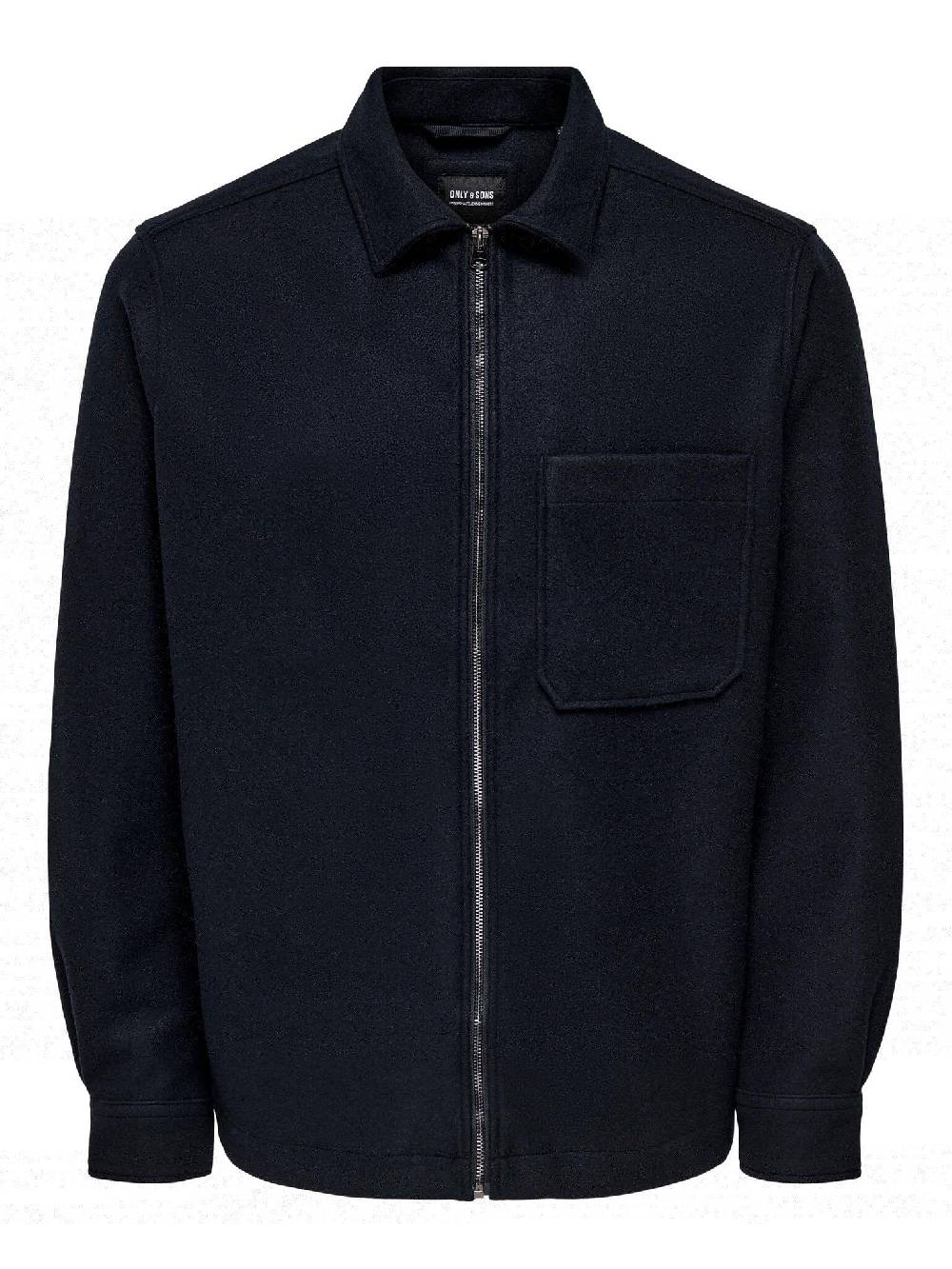 Only & Sons Onsdal OVR ZIP LS Shirt (187197 Dark Navy)