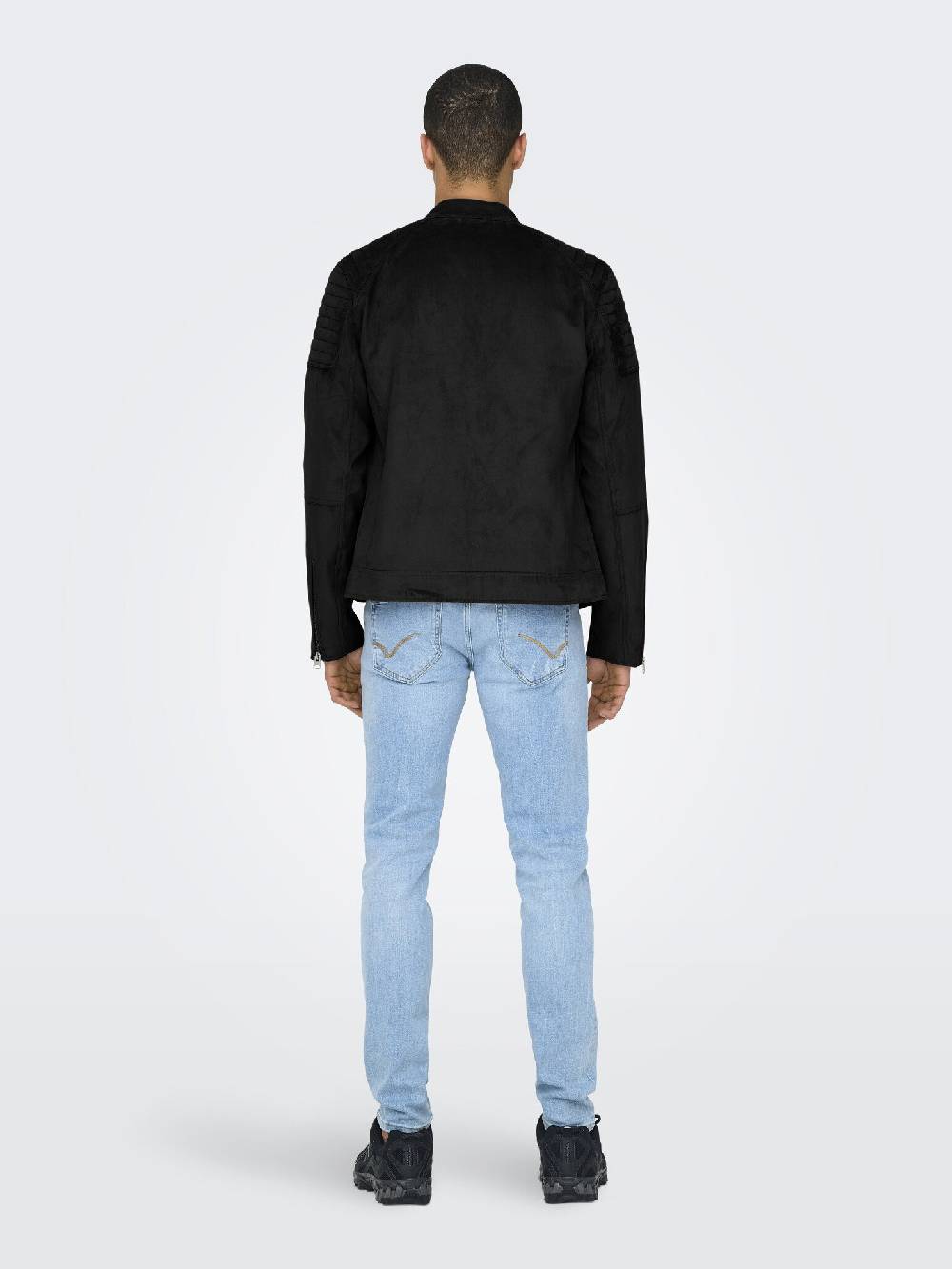 Only & Sons ONSGUS FAUX SUEDE RACER JACKET (Black)