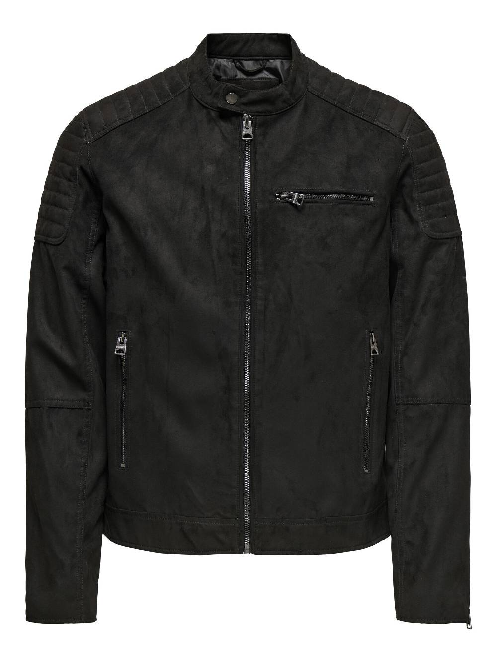 Only & Sons ONSGUS FAUX SUEDE RACER JACKET (Black)