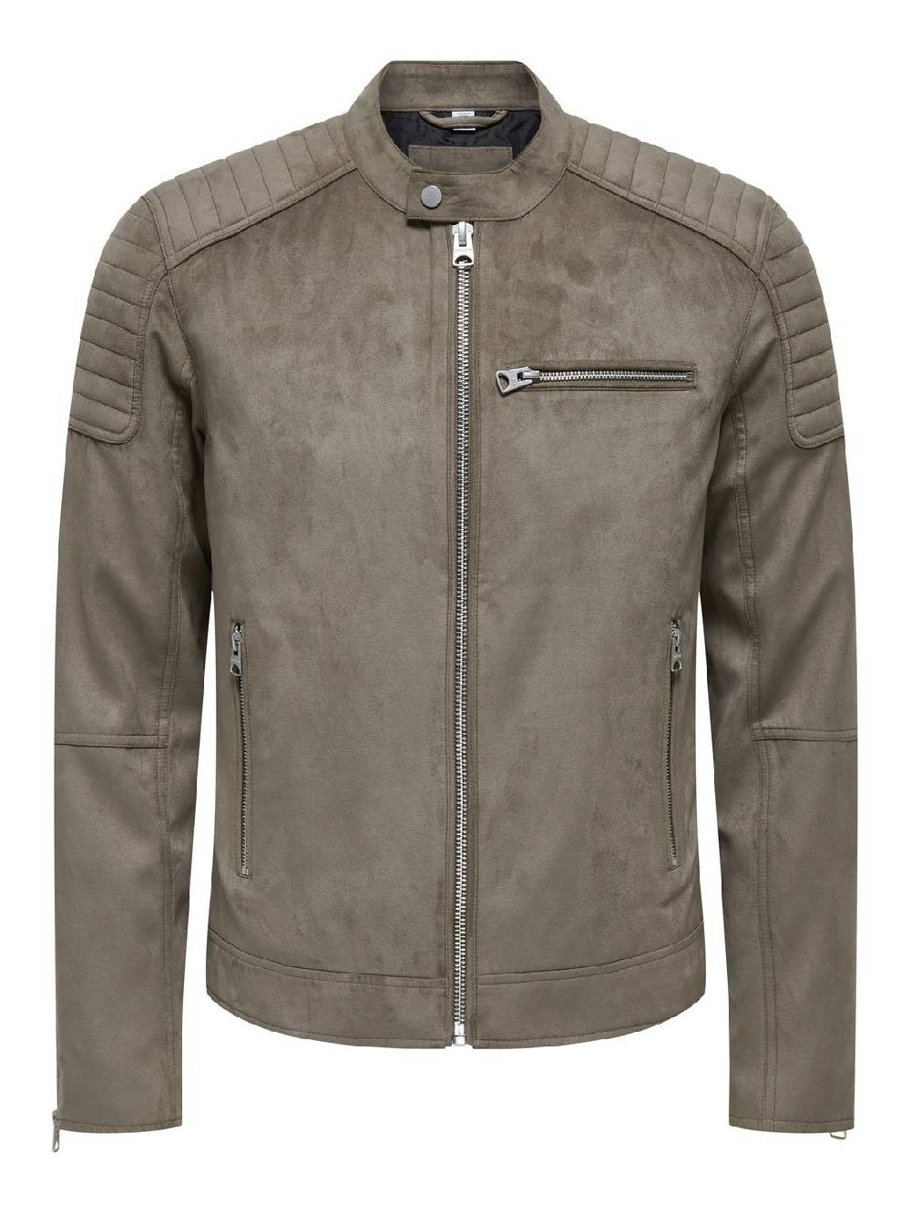 Only & Sons ONSGUS FAUX SUEDE RACER JACKET (Falcon)