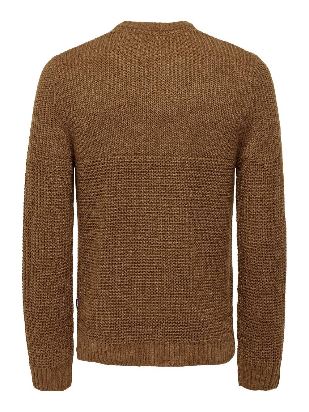 Only & Sons Onsadam 5 Struc Crew Knit (223024 Monks Robe)
