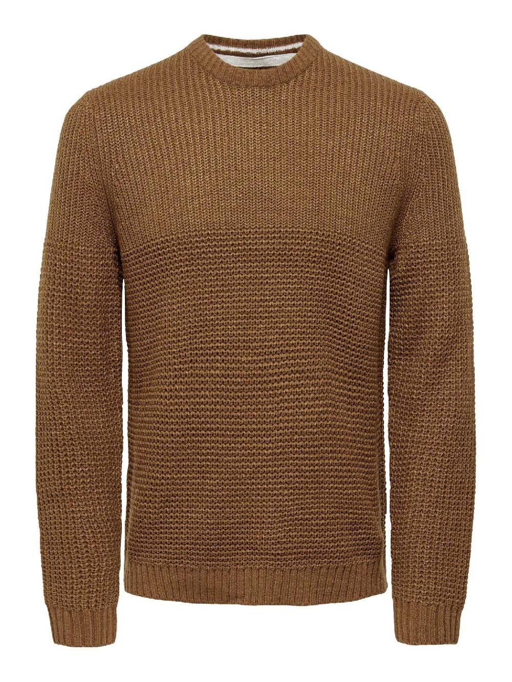 Only & Sons Onsadam 5 Struc Crew Knit (223024 Monks Robe)