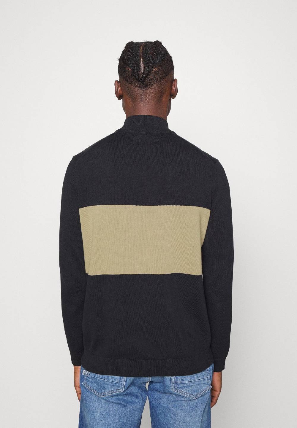 Only & Sons ONSALEX Stripe Half ZIP Knit (187197 Dark Navy)