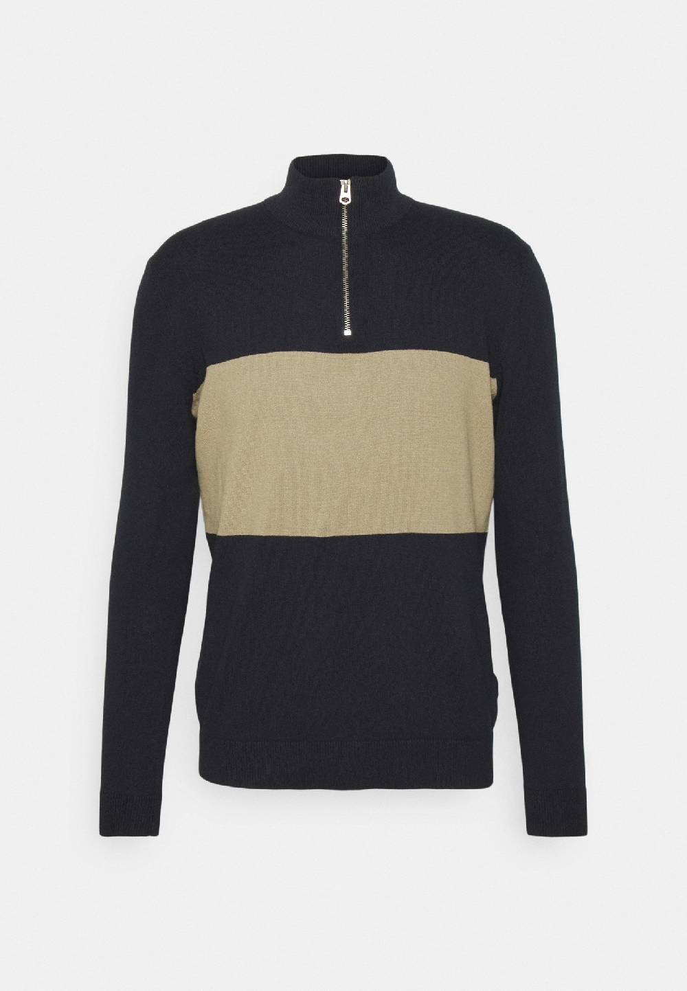Only & Sons ONSALEX Stripe Half ZIP Knit (187197 Dark Navy)