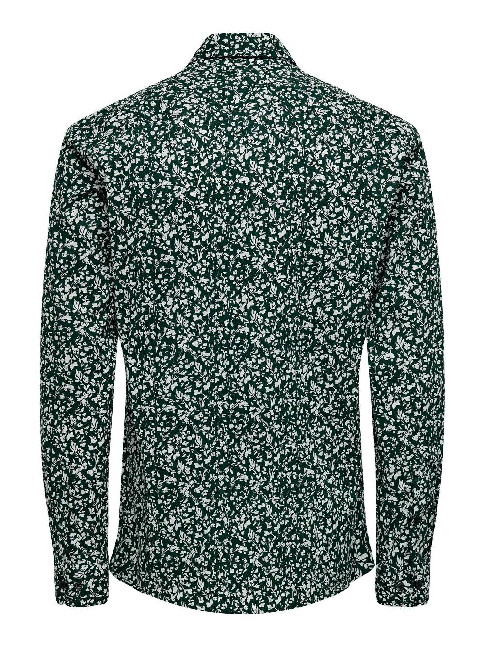 Only & Sons ONSANDY SLM EASY IRON DITSY POPLIN SHIR (SCARAB)