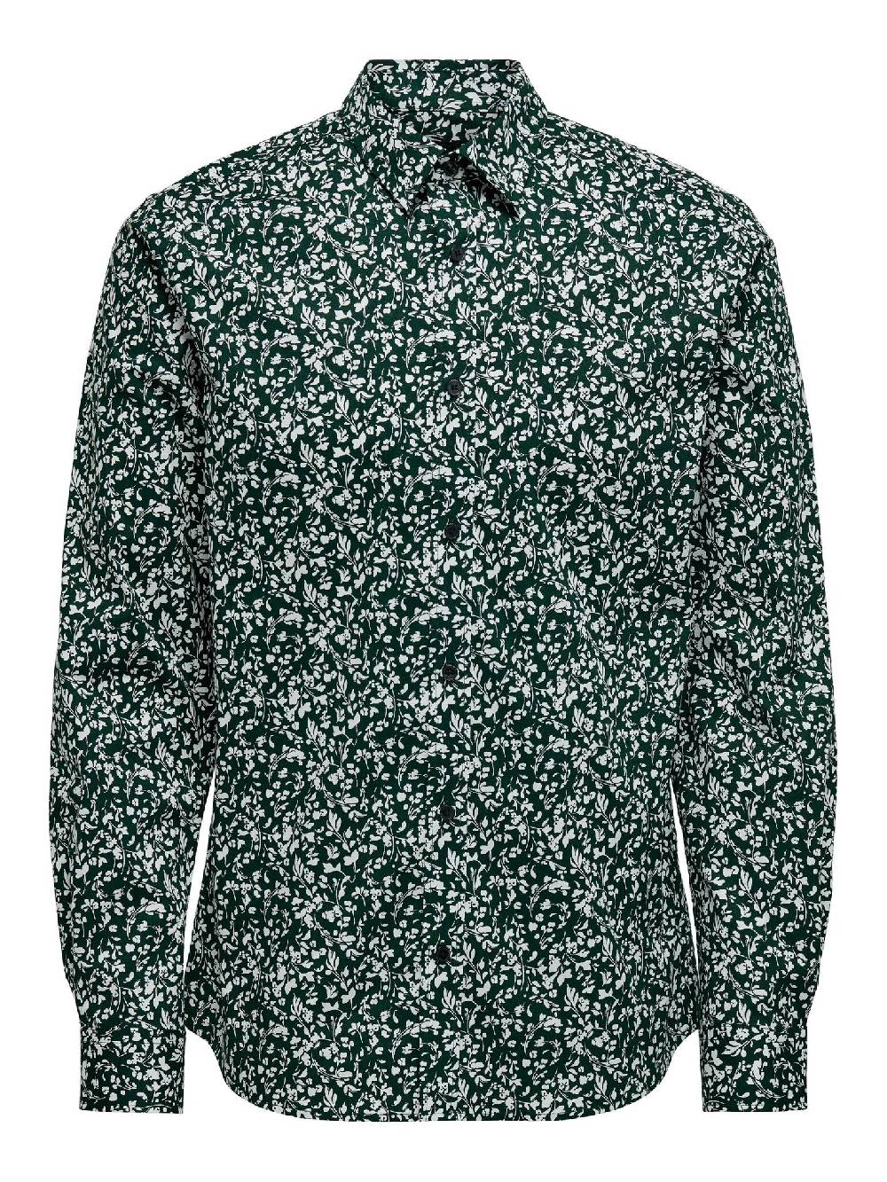 Only & Sons ONSANDY SLM EASY IRON DITSY POPLIN SHIR (SCARAB)