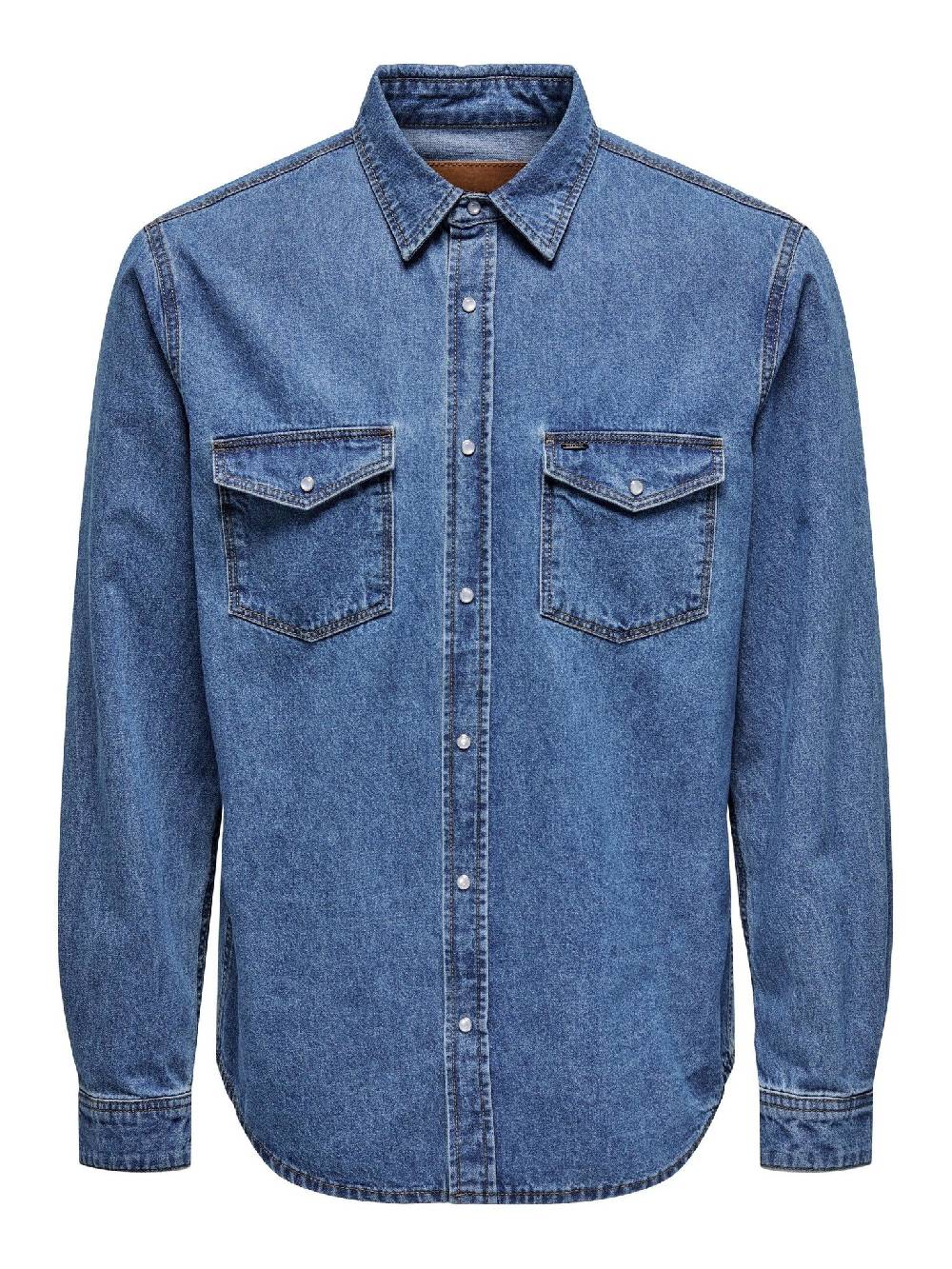 Only & Sons Onsbane Denim 3247 Shirt (191511 Medium Blue Denim)