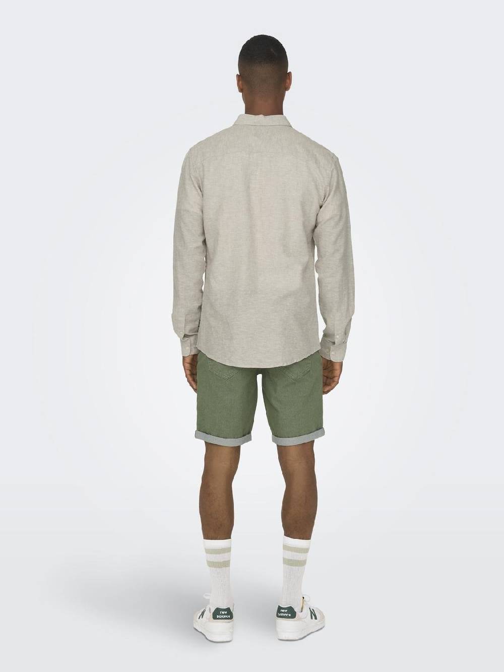 Only & Sons ONSCAIDEN LIFE SS SOLID LINEN SHIRT NOOS (Chinchilla)