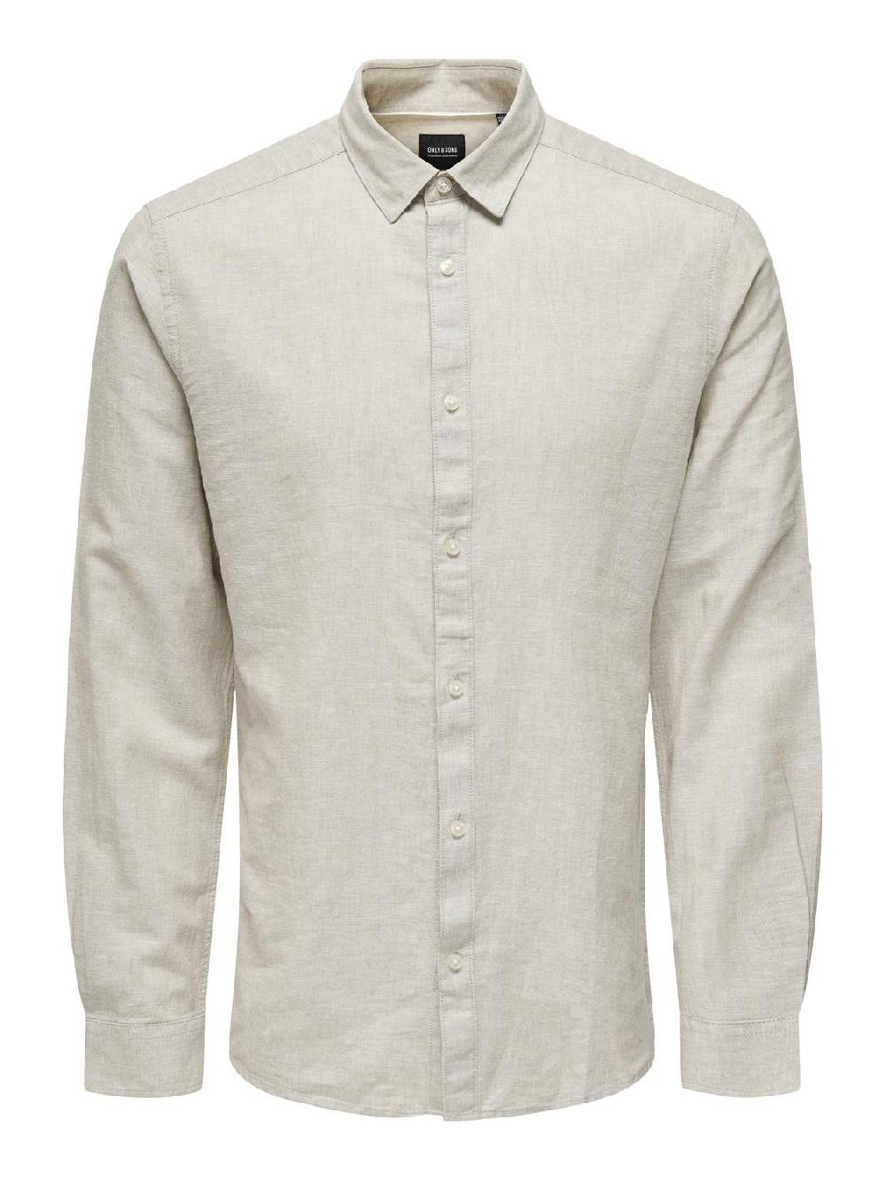Only & Sons ONSCAIDEN LIFE SS SOLID LINEN SHIRT NOOS (Chinchilla)