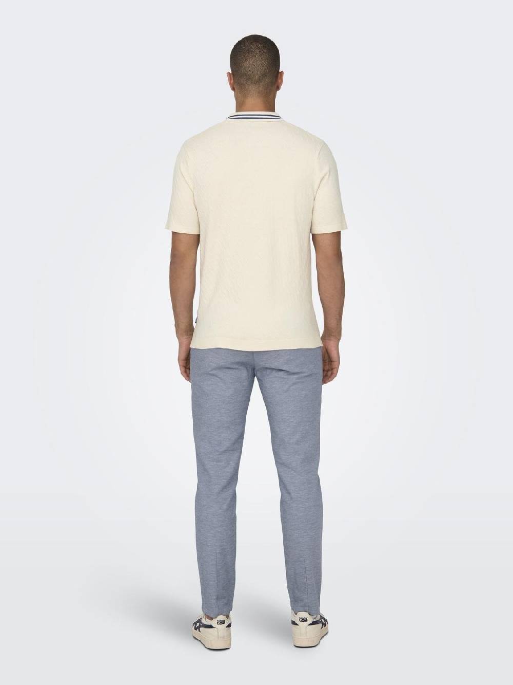 Only & Sons Onsdennis Life Reg 12 SS Polo Knit Antique White