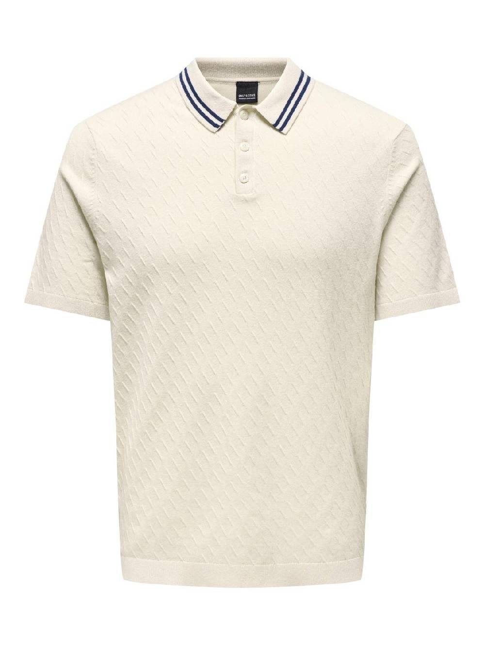Only & Sons Onsdennis Life Reg 12 SS Polo Knit Antique White