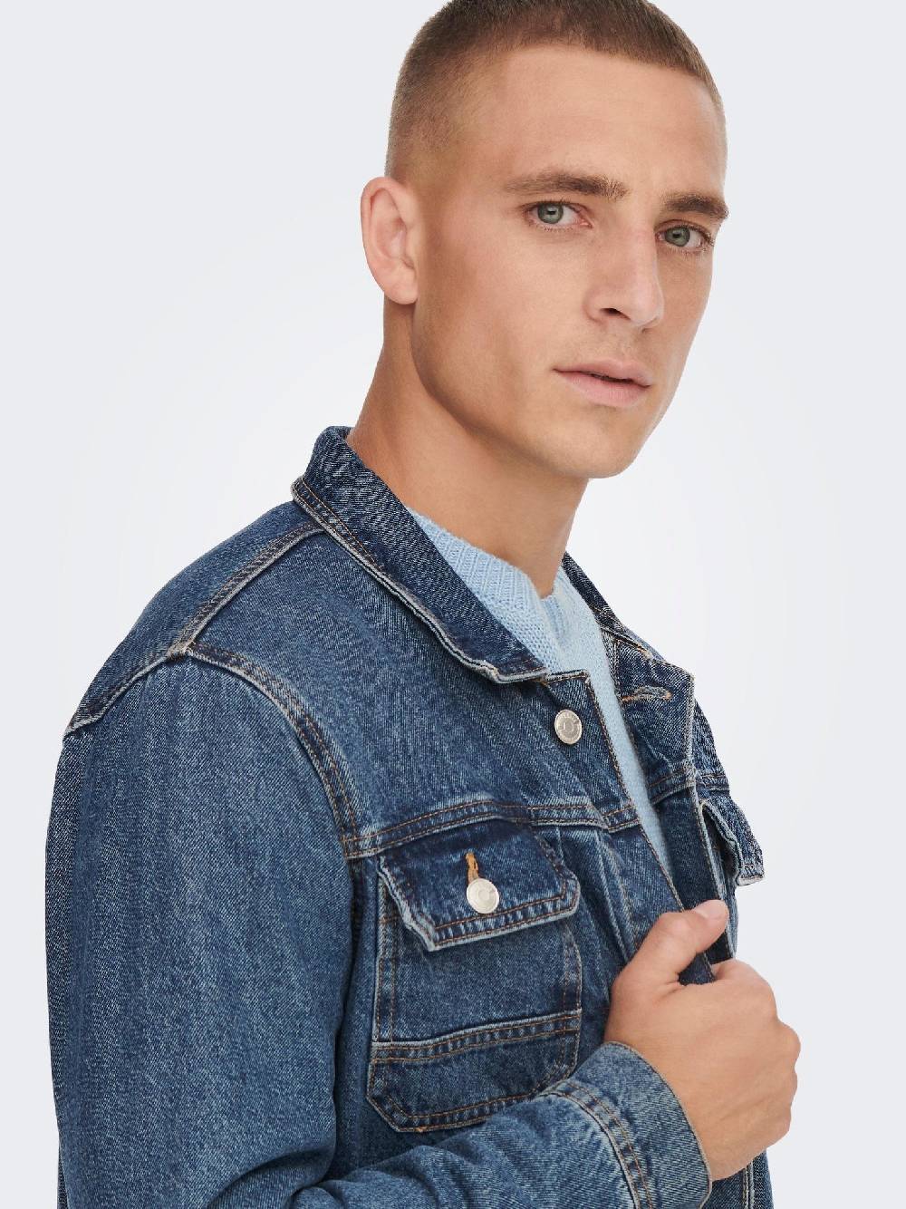 Only & Sons ONSDUKE M. Blue 3518 Jacket (191511 Medium Blue Denim)