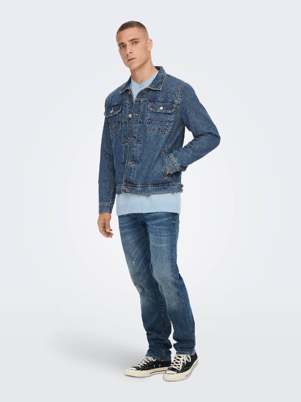 Only & Sons ONSDUKE M. Blue 3518 Jacket (191511 Medium Blue Denim)