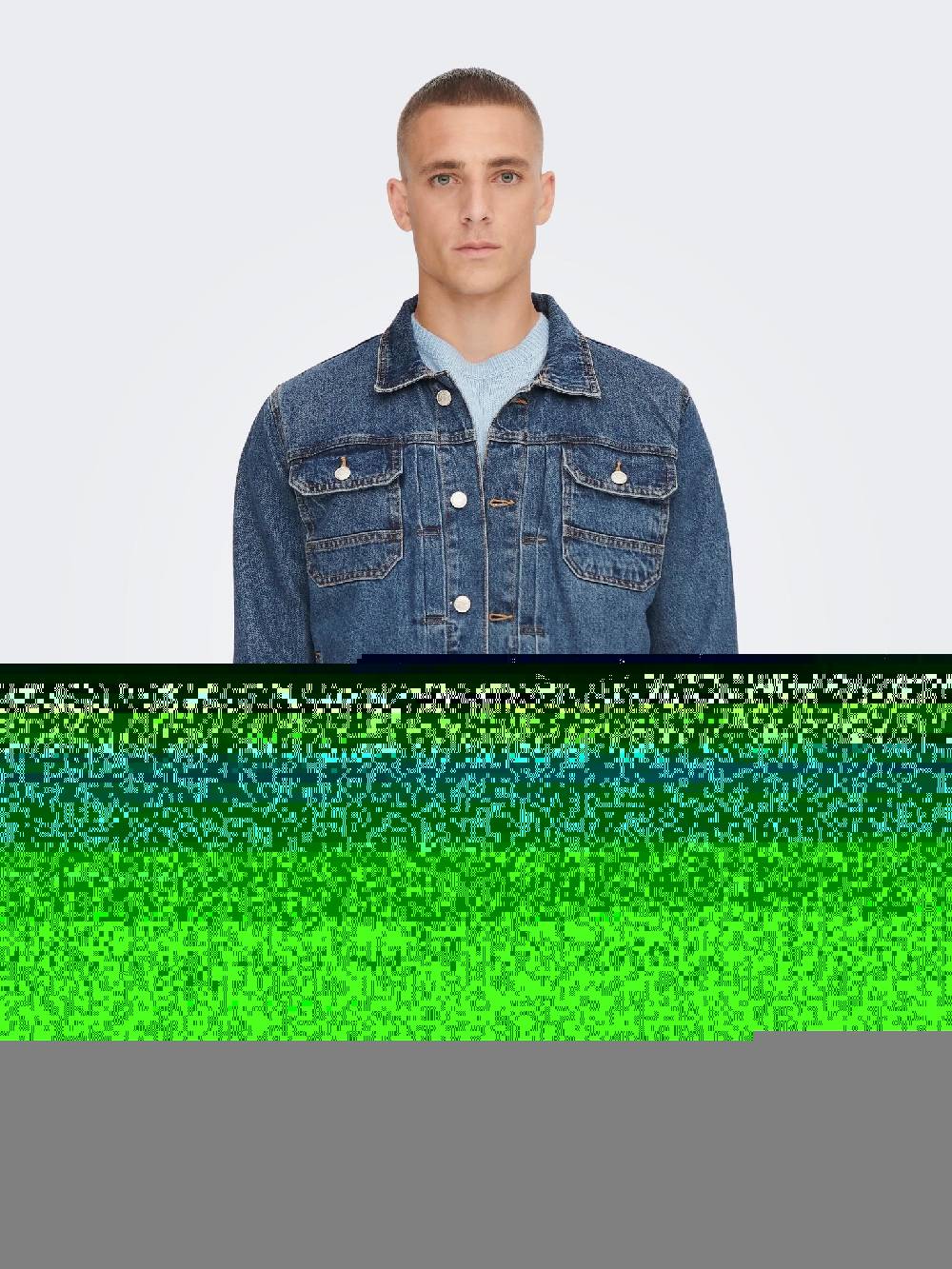 Only & Sons ONSDUKE M. Blue 3518 Jacket (191511 Medium Blue Denim)