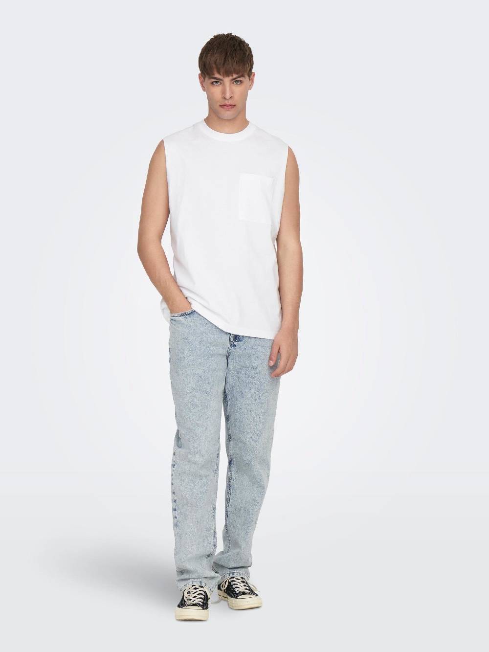 Only & Sons Onsfred RLX Pocket Slvless TEE (188758 White)