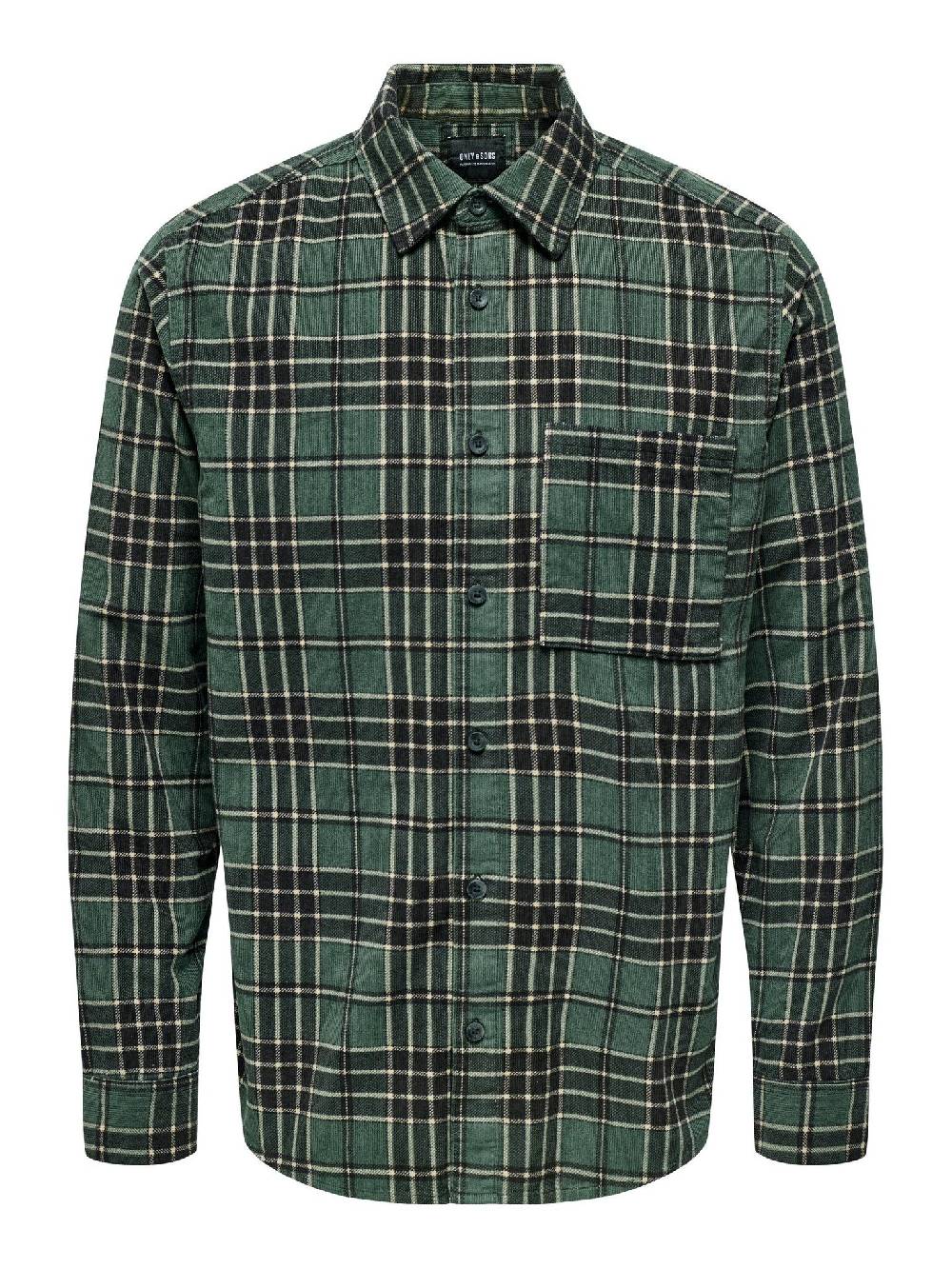 Only & Sons Onsleo REG LS Wash Cord Shirt (236255 Cilantro)