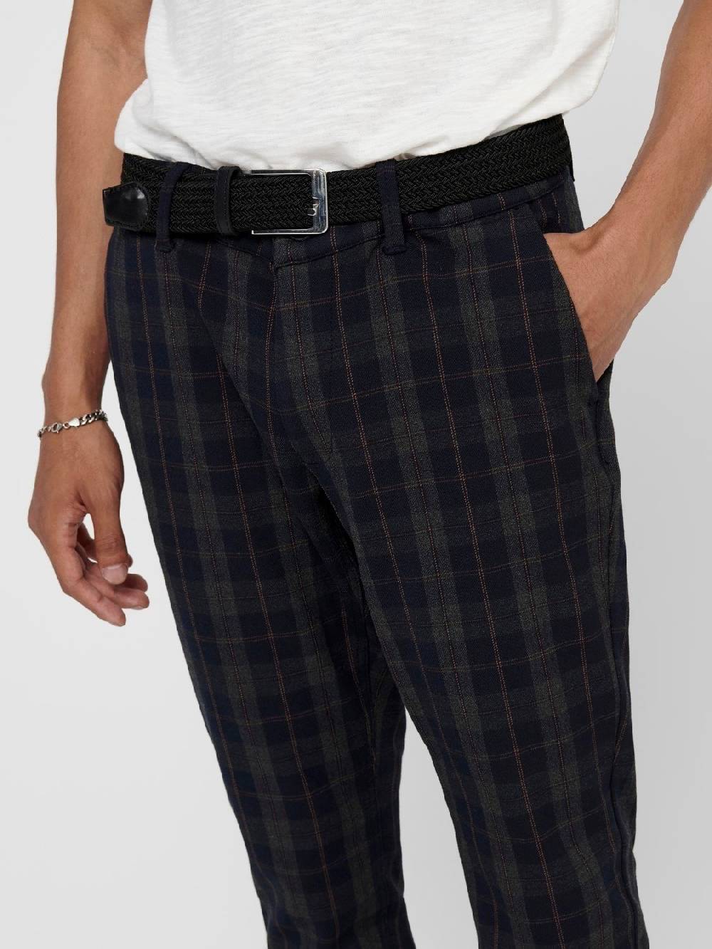 Only & Sons ONSMARK Pant Check DT 7046 Noos Dark Navy