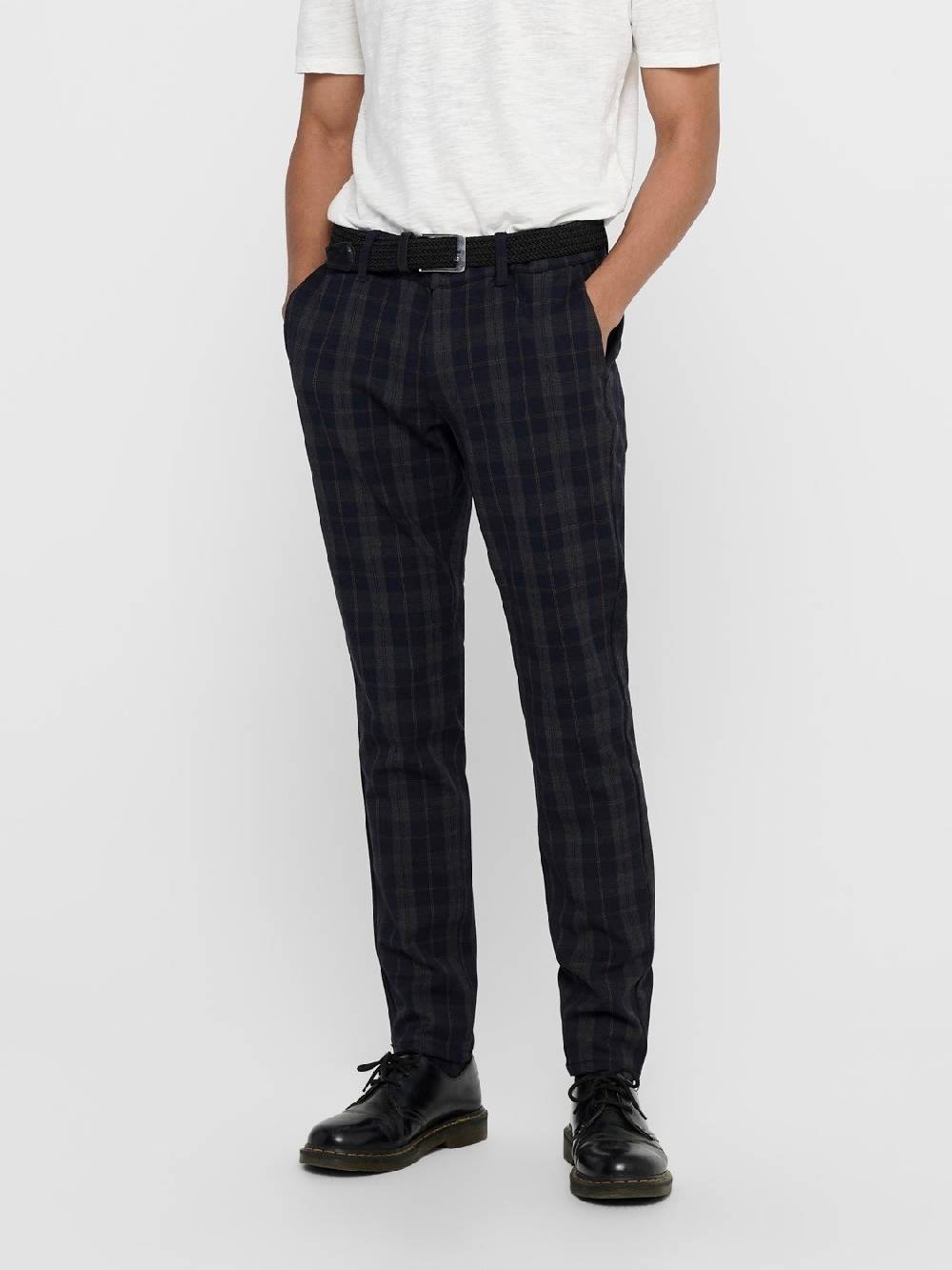 Only & Sons ONSMARK Pant Check DT 7046 Noos Dark Navy
