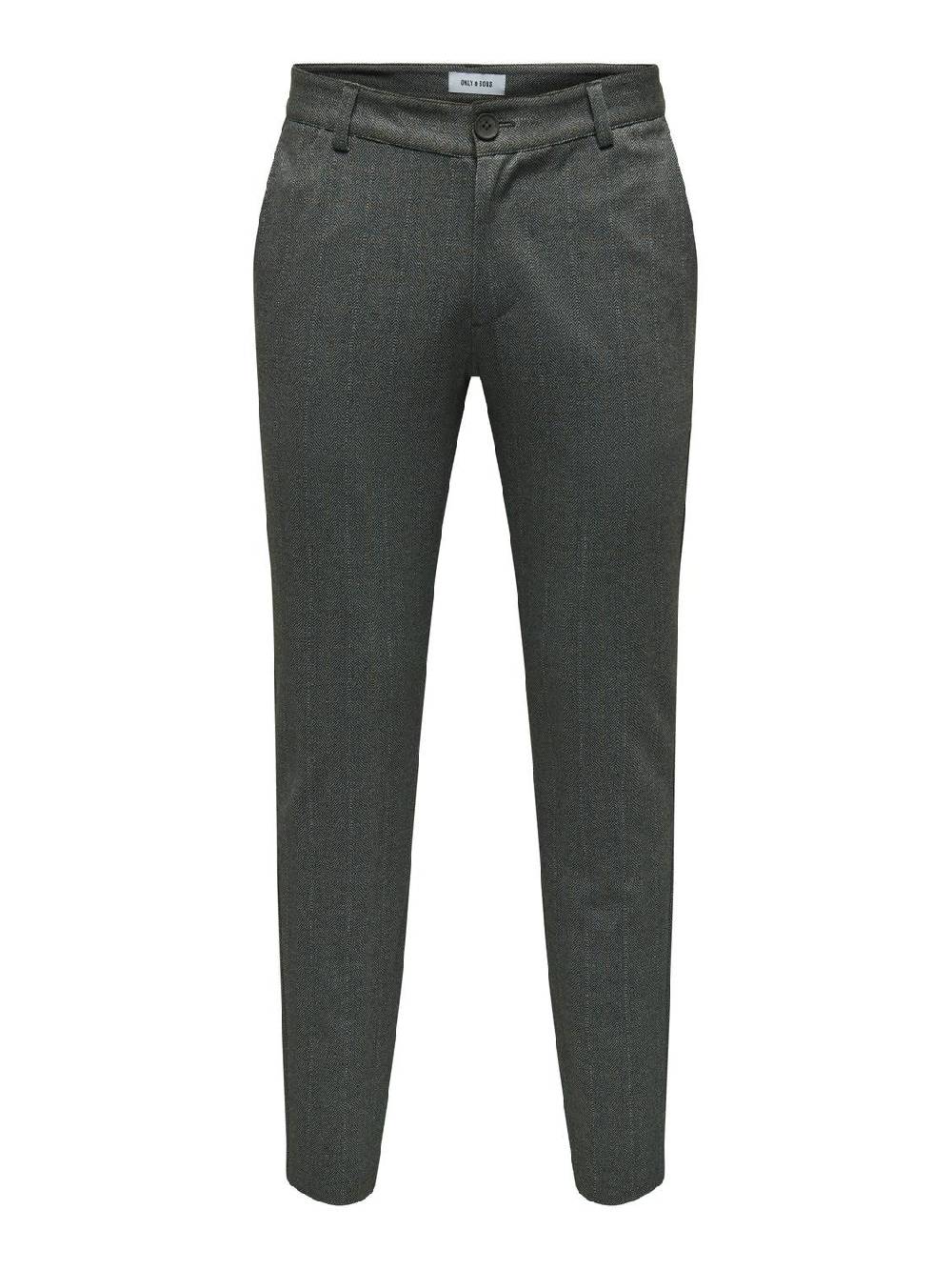 Only & Sons ONSMARK SLIM 02093 HERRINGBONE PANT (Black)