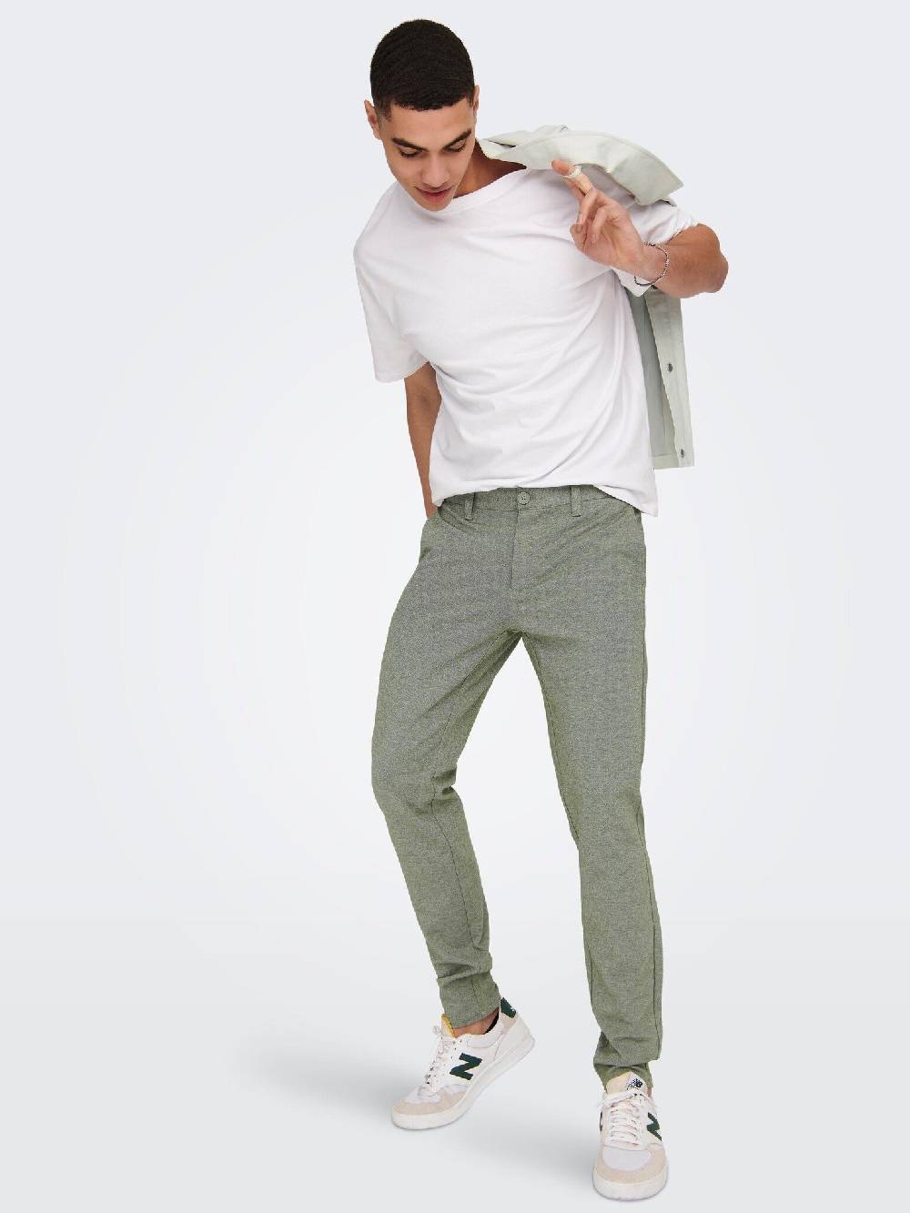 Only & Sons ONSMARK Slim TAP 0209 Melange Pant (187198 Olive Night)