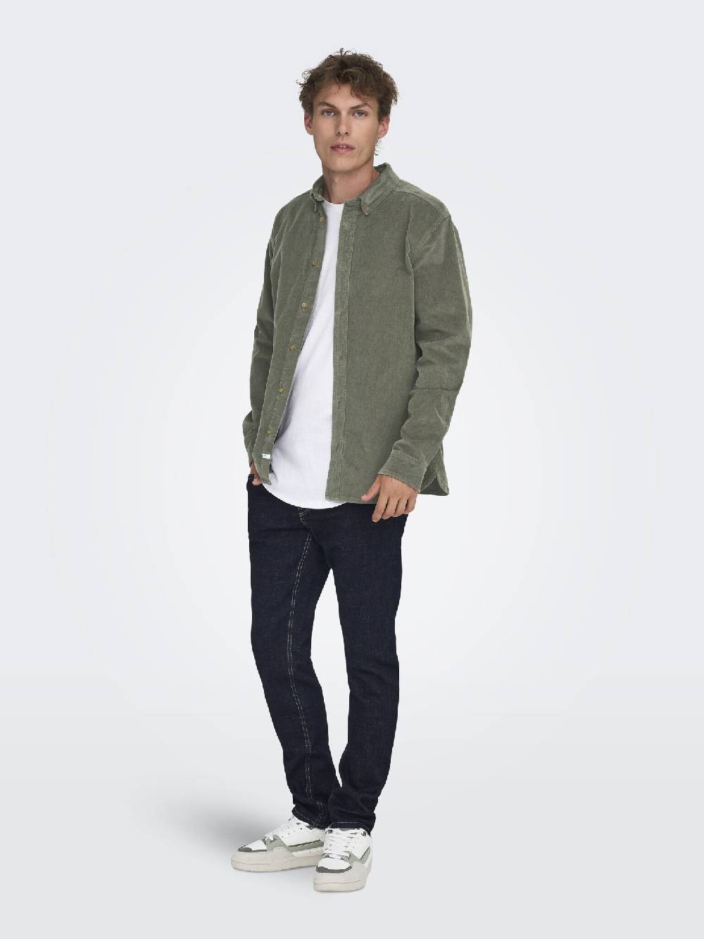 Only & Sons ONSMICHAEL 18W REG CORD STRETCH LS (Castor Gray)