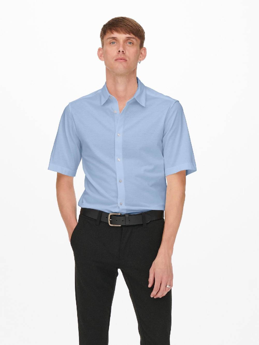 Only & Sons Onsmiles SS Stretch Shirt (198830 Cashmere Blue)