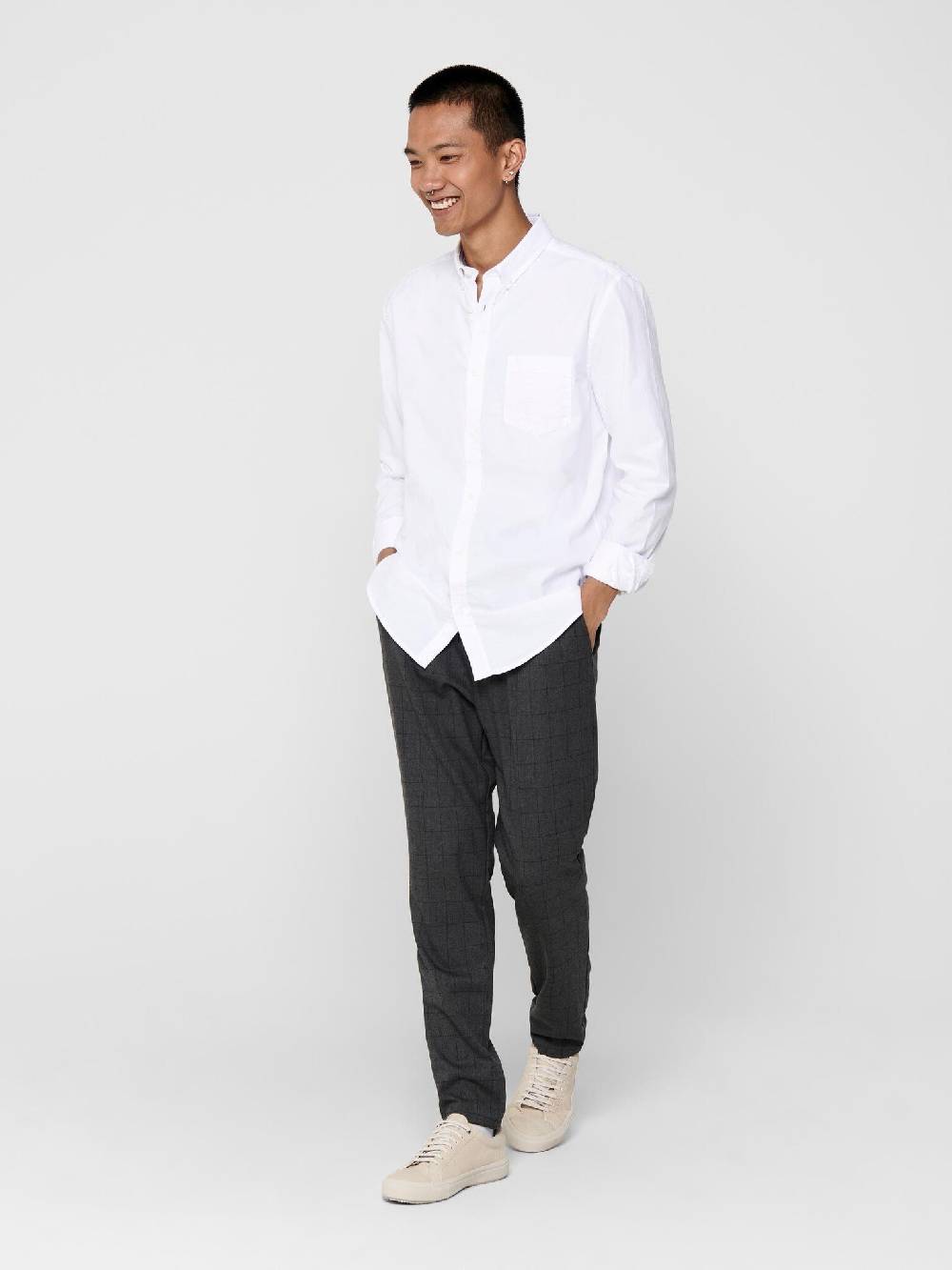 Only & Sons Onssane LS Solid Poplin Shirt (188758 White)