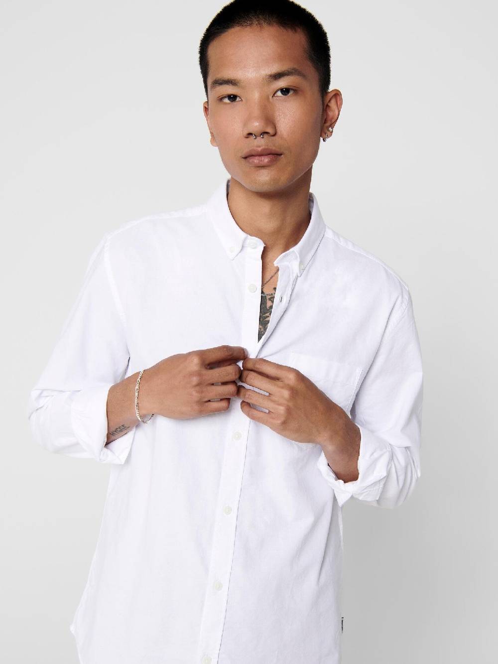 Only & Sons Onssane LS Solid Poplin Shirt (188758 White)