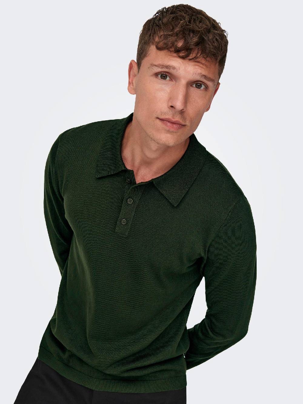 Only & Sons Onswyler Life REG 14 LS Polo Knit (218672 Rosin)