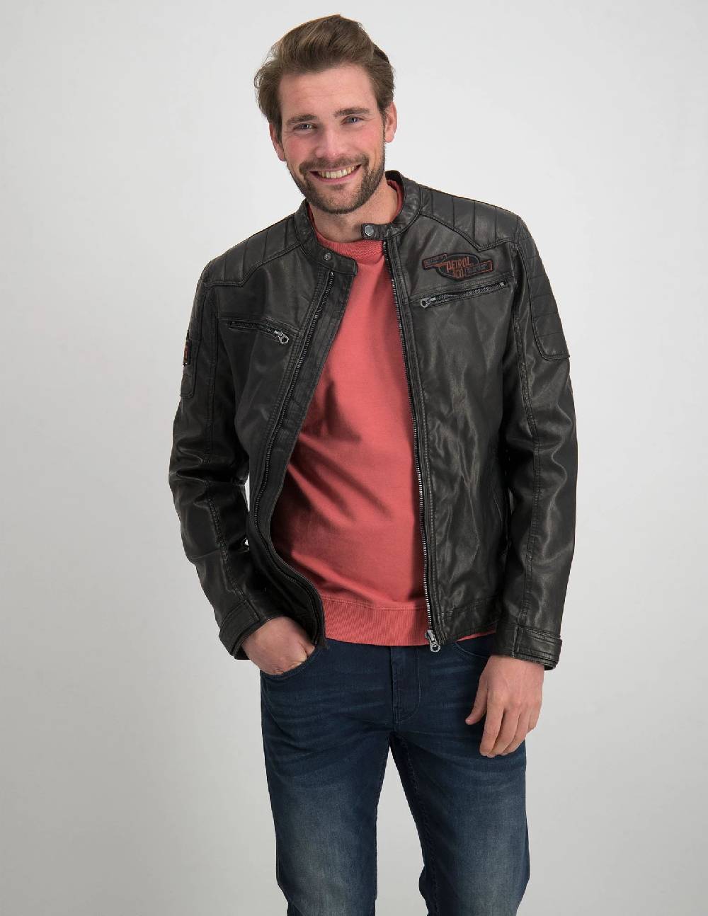 Petrol M-1020-JAC104 - Men Jacket PU (9073 Raven Grey)