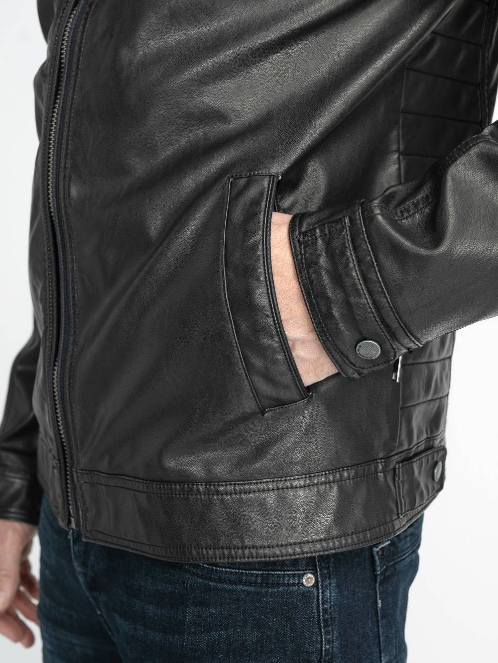 Petrol M-1030-Jac105 - Men Jacket Pu (9999 Black)