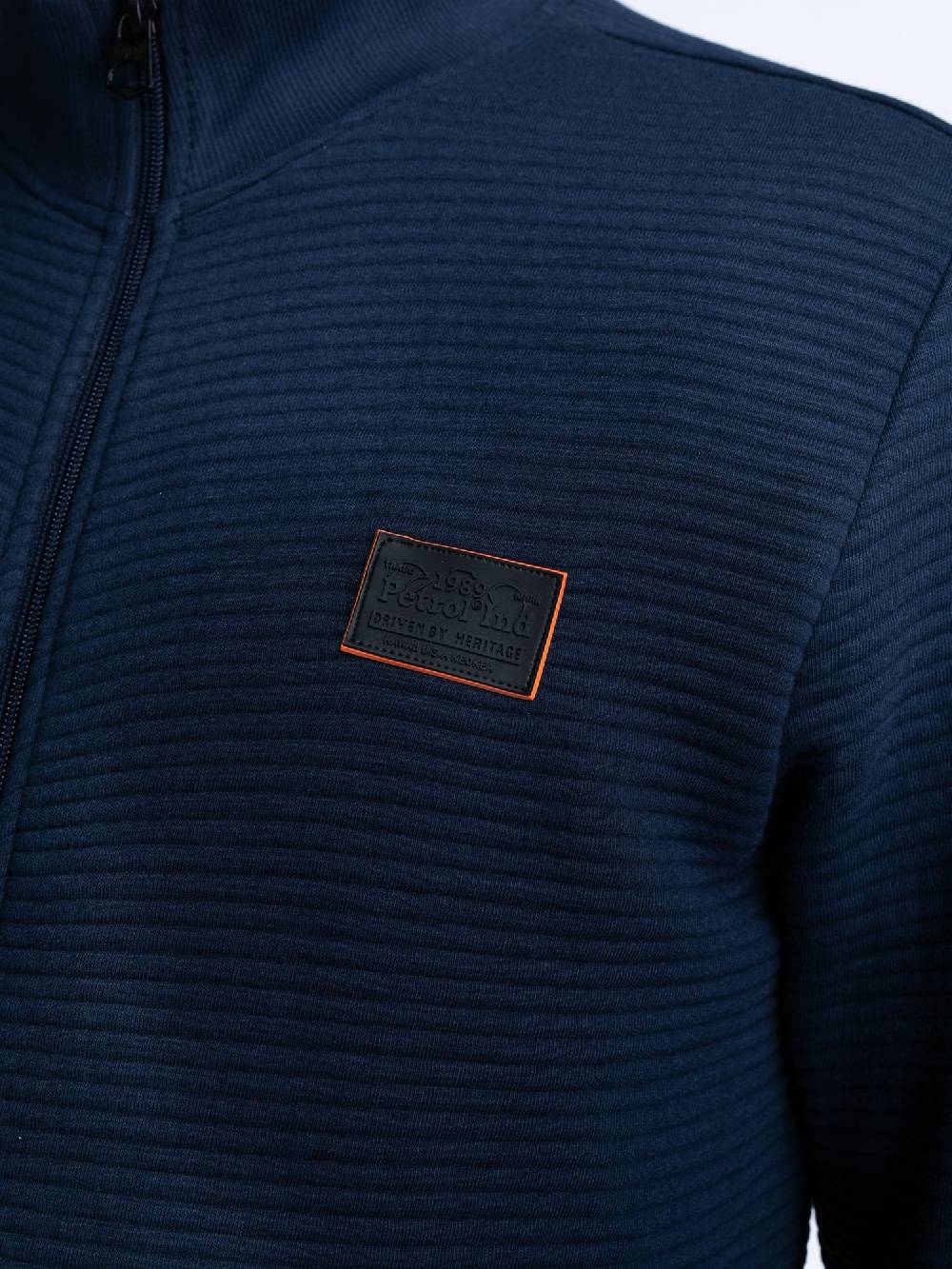 Petrol M-1040-SWC333 MEN VEST COLLAR ZIP (Navy 5178)
