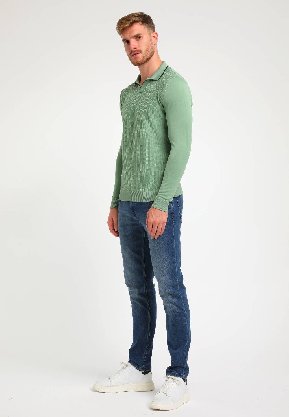 Gabbiano POLO KNITWEAR LONGSLEEVE 234925 (722 Light Army)