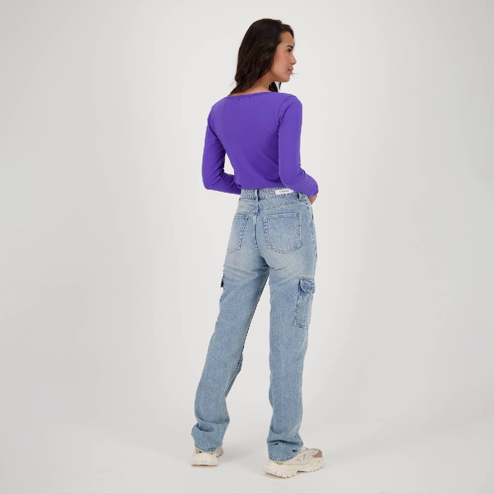 RAIZZED WOMEN Sunset Worker Mid Blue Stone Straight Jeans