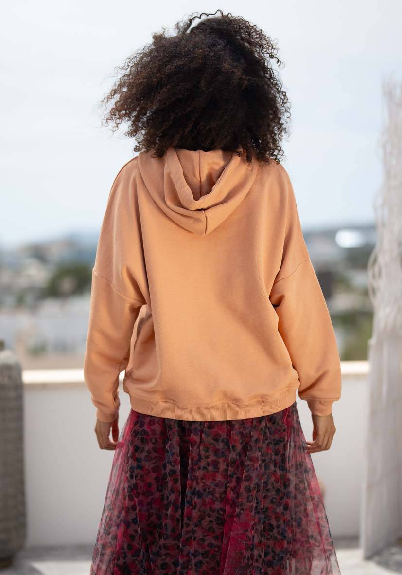 Miss Goodlife Hoodie Be Happy Heartface Strass – Puder