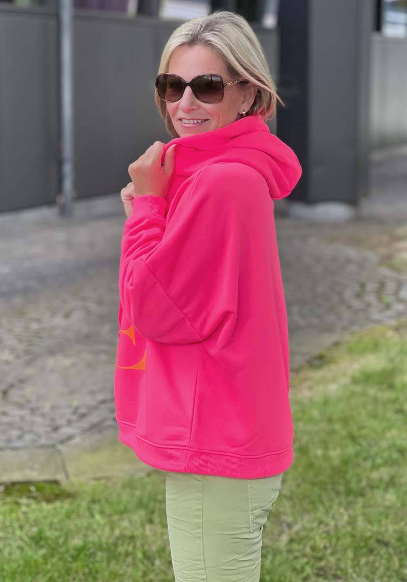 Miss Goodlife Hoodie Love Heartface – Neonpink/neonorange