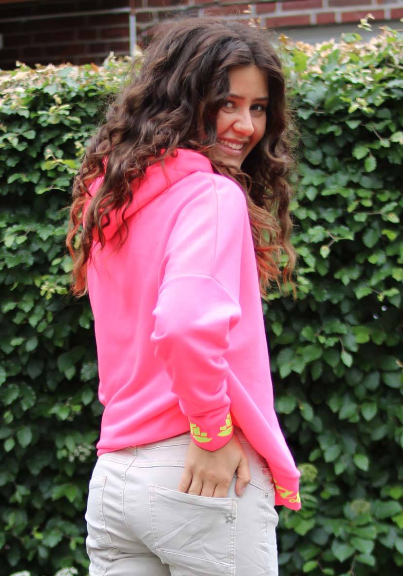 Miss Goodlife Hoodie Namasté Strass – Neonpink/neonyellow