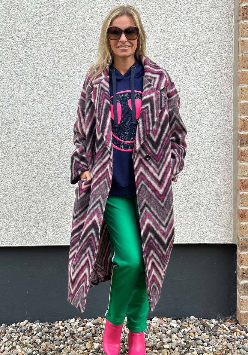 Miss Goodlife Mantel Namasté Zig Zag – black/berry/sand