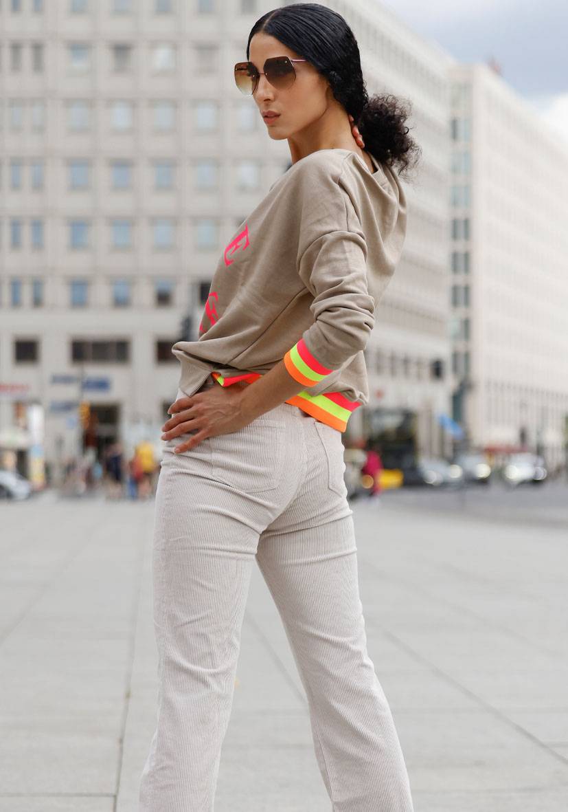 Miss Goodlife 5-Pocket-Cordhose – Creme