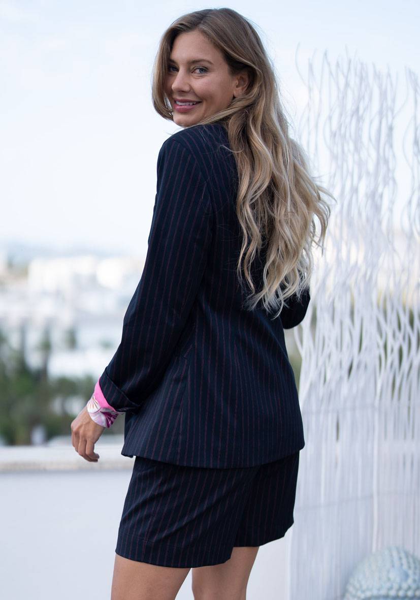 Miss Goodlife Blazer Neon Pinstripes – Neon