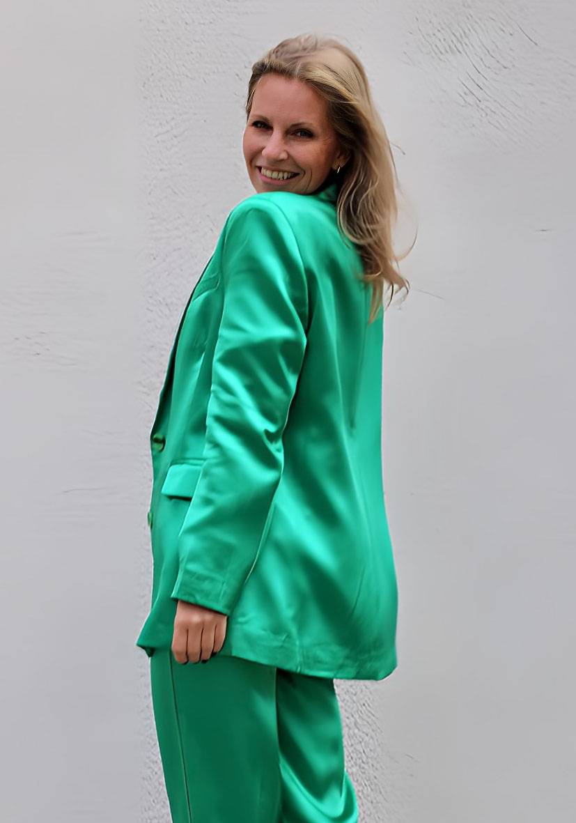 Miss Goodlife Blazer Satin – Green