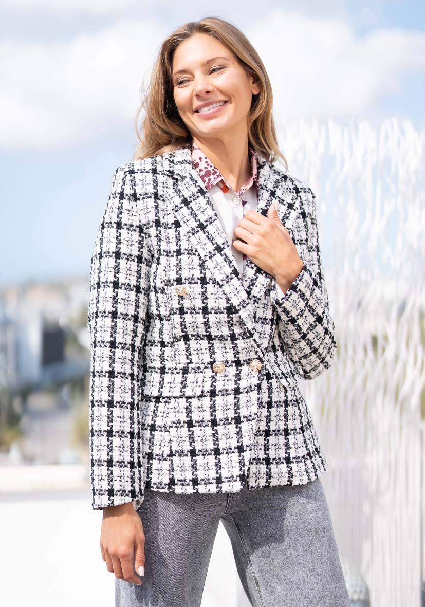 Miss Goodlife Blazer Tweed – Black
