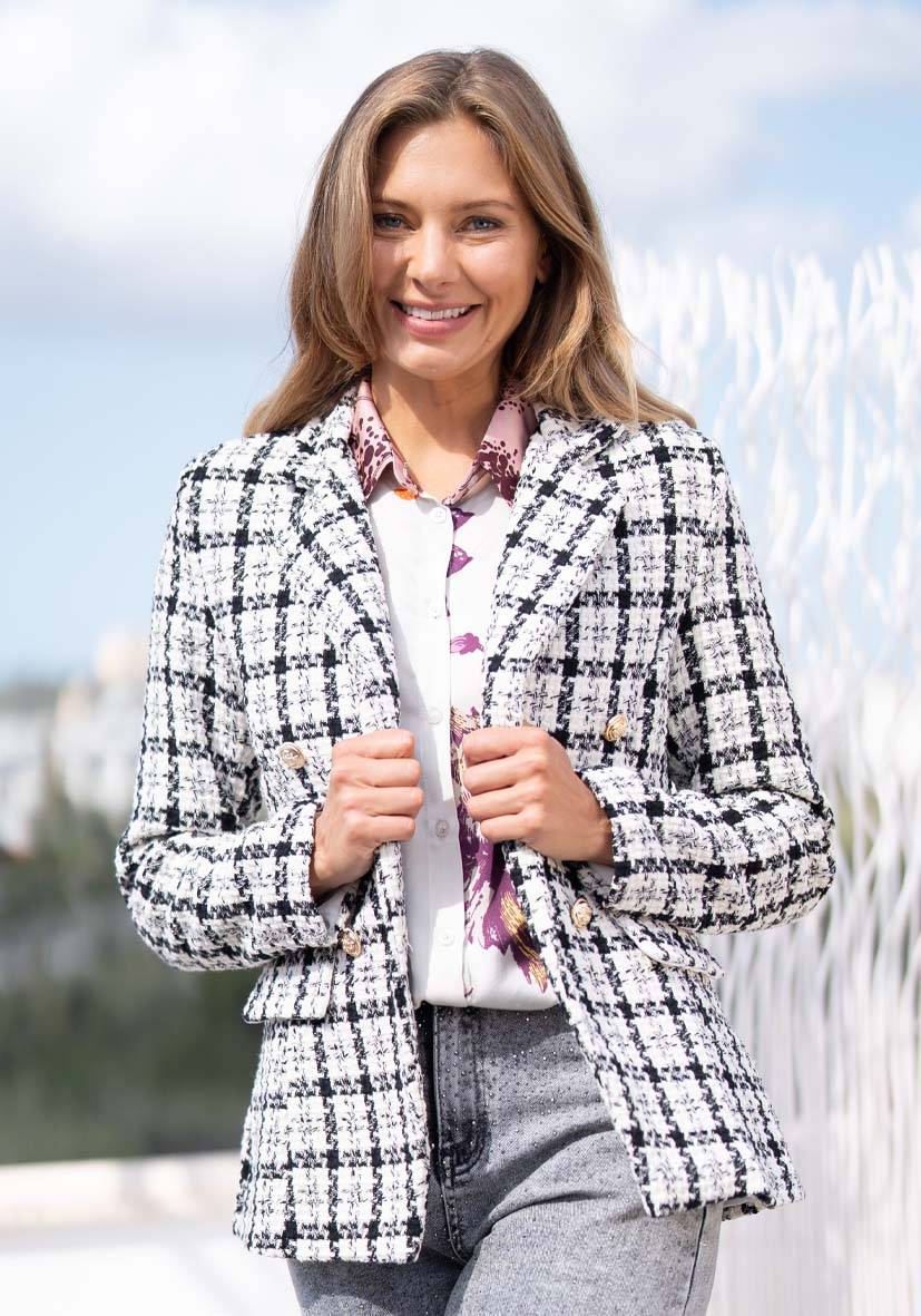 Miss Goodlife Blazer Tweed – black