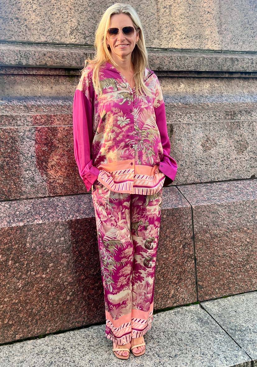 Miss Goodlife Blouse Tiger In The Jungle – Berry