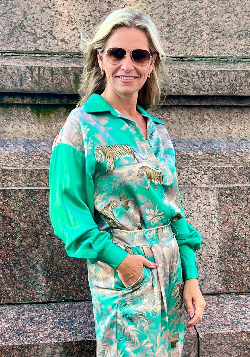 Miss Goodlife Blouse Tiger In The Jungle – Green