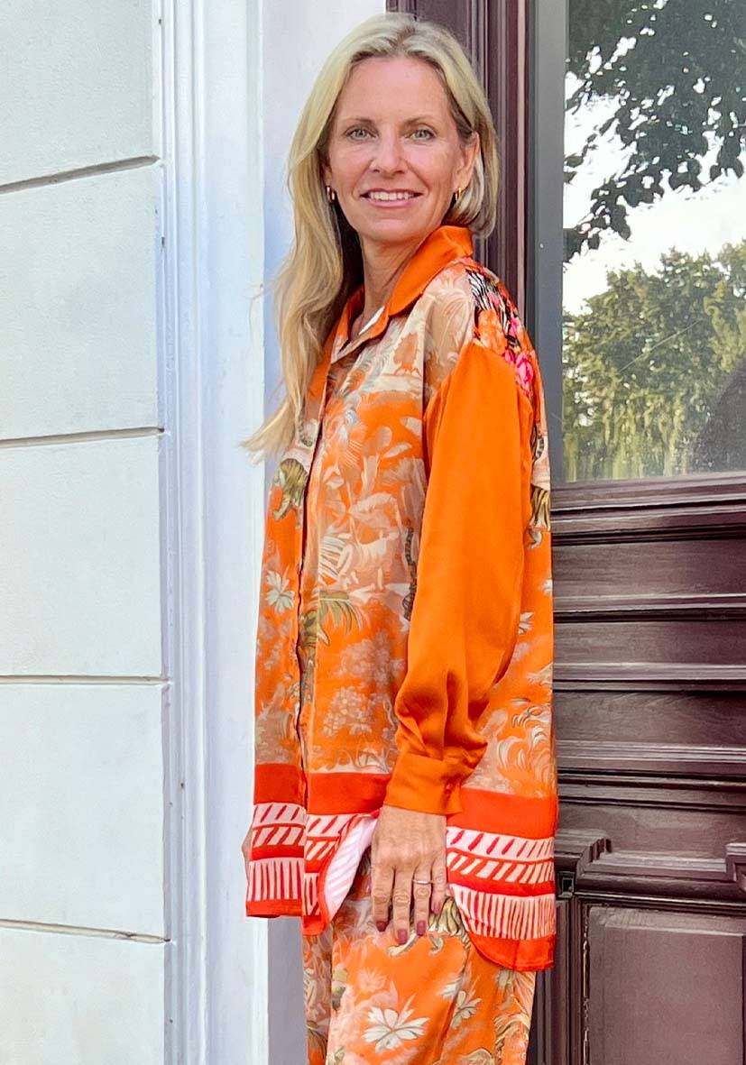 Miss Goodlife Blouse Tiger In The Jungle – Orange