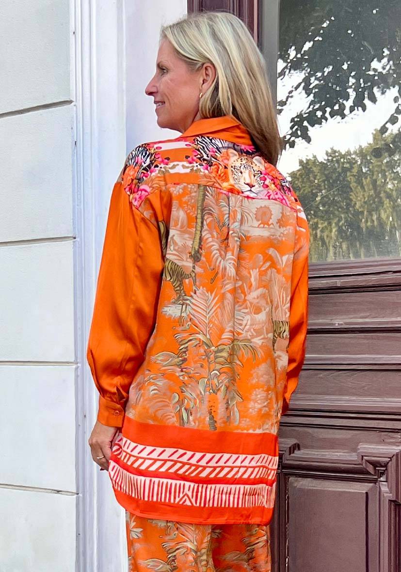 Miss Goodlife Blouse Tiger In The Jungle – Orange
