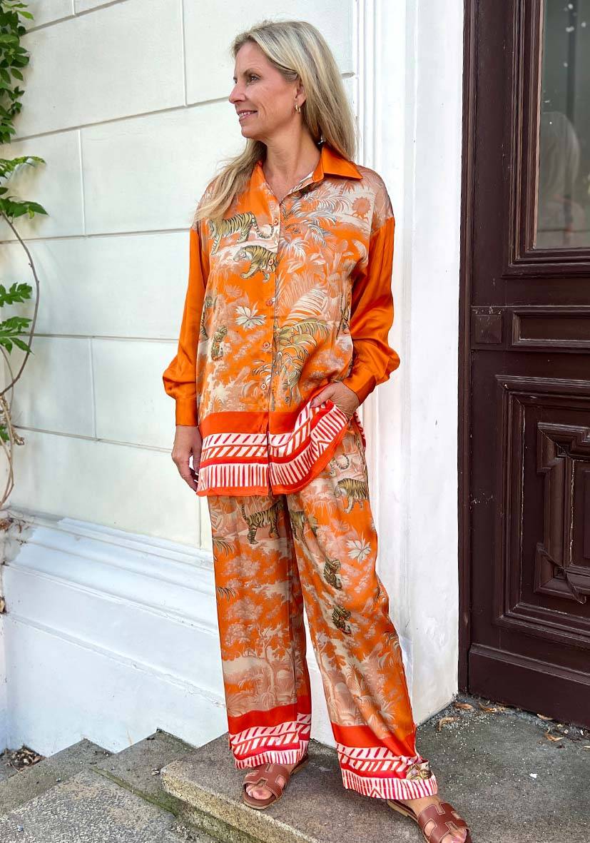 Miss Goodlife Blouse Tiger In The Jungle – Orange