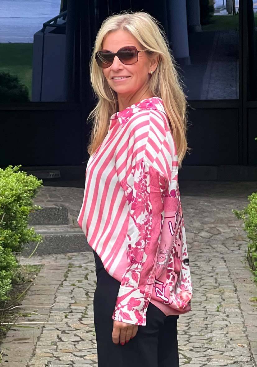 Miss Goodlife Bluse Flowers And Stripes